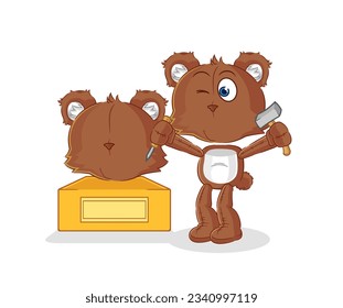 the bear sculptor character. cartoon mascot vector