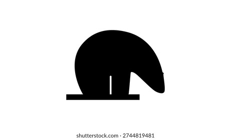 bear sculpture, black isolated silhouette