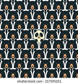 Bear seamless cartoon pattern