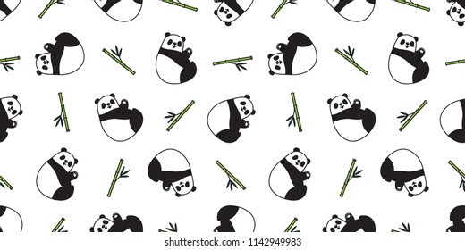 bear seamless panda vector polar bear pattern bamboo teddy scarf isolated tile background cartoon repeat wallpaper illustration