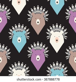 Bear seamless pattern.