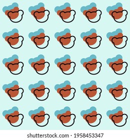 Bear seamless pattern isolated on sky blue background. They’re colorful and suitable for wrapping paper or fabric in summer.