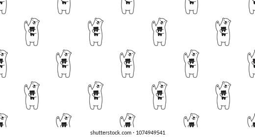 bear seamless pattern polar bear panda vector teddy isolated repeat cartoon background wallpaper