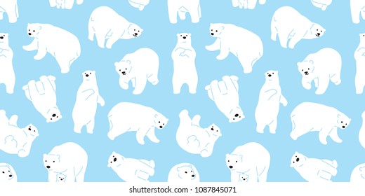 bear seamless pattern polar bear panda vector teddy isolated background repeat wallpaper