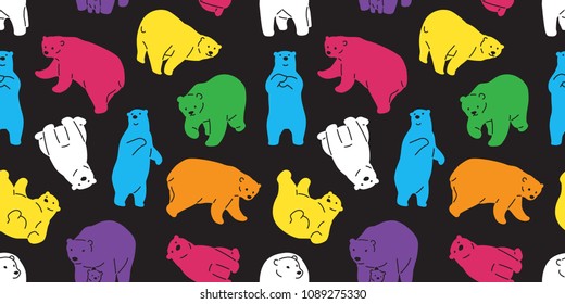 bear seamless pattern polar bear panda vector teddy background isolated repeat wallpaper color