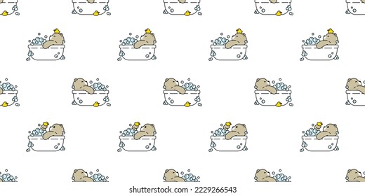 bear seamless pattern polar shower bath vector icon soap shampoo pet duck rubber teddy toy cartoon character gift wrapping paper tile background repeat wallpaper scarf isolated symbol illustration doo