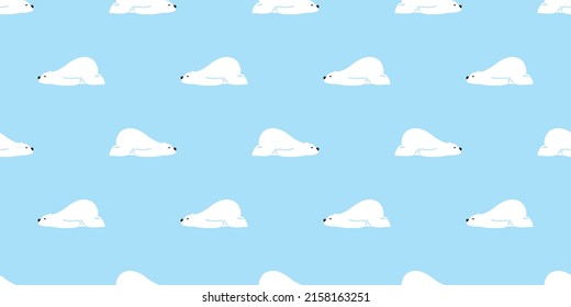 bear seamless pattern polar sleeping vector teddy cartoon winter tile background repeat wallpaper gift wrapping paper doodle illustration pet design scarf isolated