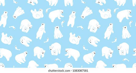 bear seamless pattern polar bear vector teddy isolated background wallpaper repeat