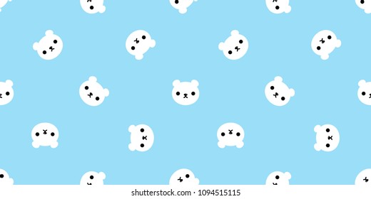 bear seamless pattern polar bear vector panda teddy isolated background repeat wallpaper cartoon doodle