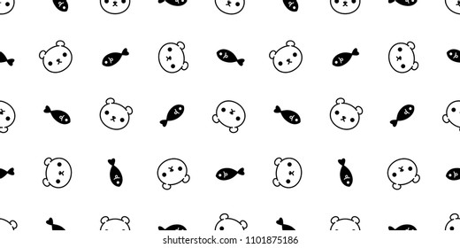 bear seamless pattern polar bear vector illustration background repeat wallpaper
