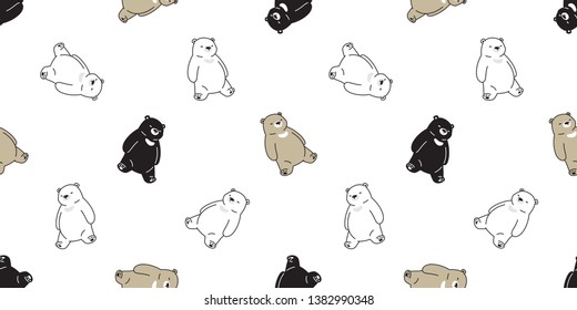 Bear seamless pattern polar bear vector sleep cartoon scarf isolated repeat background tile wallpaper doodle illustration