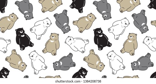 Bear seamless pattern polar bear vector sleeping cartoon scarf isolated repeat background tile wallpaper doodle illustration