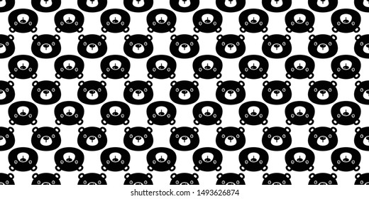 Bear seamless pattern polar bear vector head scarf isolated cartoon repeat background tile wallpaper illustration doodle design