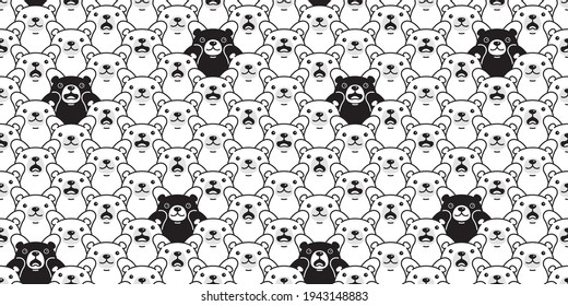 Bear seamless pattern polar bear vector breed cartoon repeat background tile wallpaper illustration design