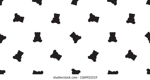 Bear seamless pattern teddy polar bear vector cartoon scarf isolated repeat wallpaper tile background illustration doodle