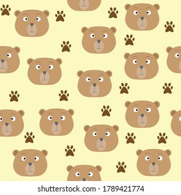 Bear seamless Pattern Vector Design Illustration 