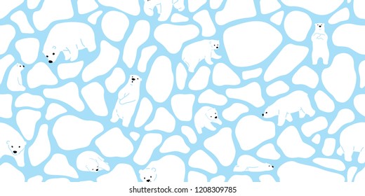 bear seamless pattern vector polar bear camouflage cow skin scarf isolated cartoon illustration tile background repeat wallpaper blue