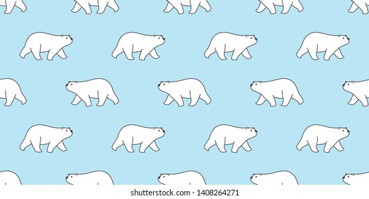 Bear seamless pattern vector polar bear scarf isolated cartoon repeat background tile wallpaper illustration design