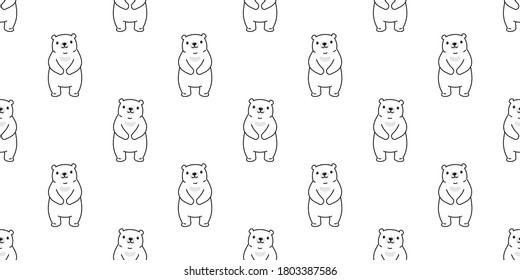 bear seamless pattern vector teddy cartoon scarf isolated repeat wallpaper tile background illustration doodle design