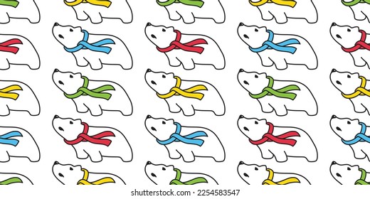 bear seamless pattern vector teddy colorful scarf cartoon gift wrapping paper tile background repeat wallpaper doodle isolated illustration design