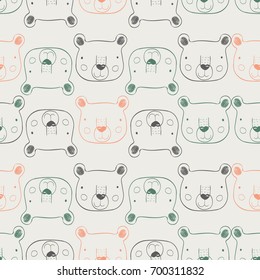 bear, seamless pattern,hand drawn vector illustration, can be used for kid's or baby's shirt design, fashion print design, fashion graphic, t-shirt, kids wear