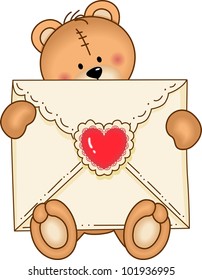 Bear Secure Envelope Heart