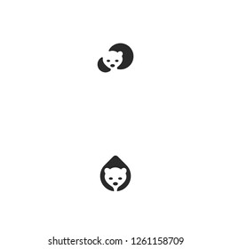 Bear Set Animal Cute Creative Abstract Vector Logo