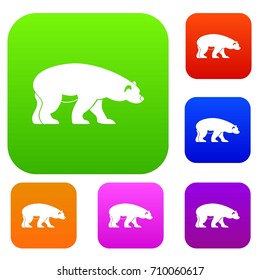 Bear set icon in different colors isolated vector illustration. Premium collection