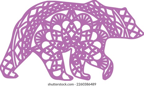 Bear shape mandala vector file