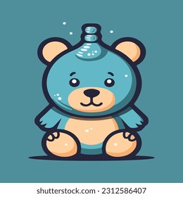 Bear shape mascot logo for baby care products company.