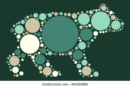 Bear shape vector design by color point