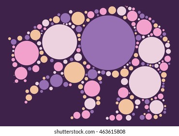 Bear shape vector design by color point