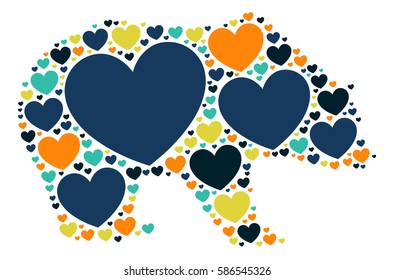 Bear shape vector design illustration
