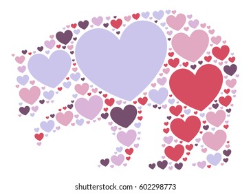 Bear shape vector design illustration
