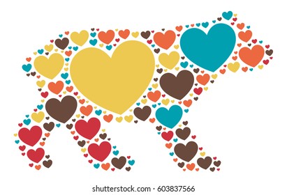 Bear shape vector design illustration
