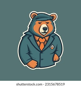 Bear shaped mascot logo for a hospitality company.