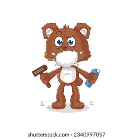 the bear shave facial hair vector. cartoon character