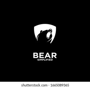 Bear shield logo icon design vector illustration