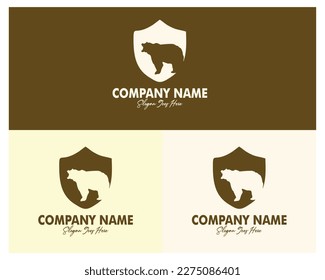 bear and shield logo set. premium vector design. appear with several color choices. Best for logo, badge, emblem, icon, design sticker, industry. available in eps 10.