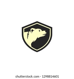 bear shield logo template vector icon illustration
