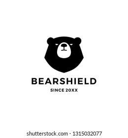 bear shield logo vector icon illustration