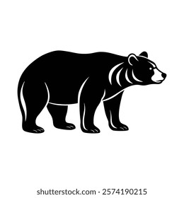 Bear , from side ,full body vector design