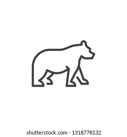 Bear side view line icon. linear style sign for mobile concept and web design. bear standing outline vector icon. Wild forest animal symbol, logo illustration. Pixel perfect vector graphics