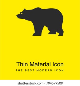 Bear side view silhouette bright yellow material minimal icon or logo design