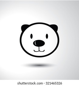 Bear sign flat icon