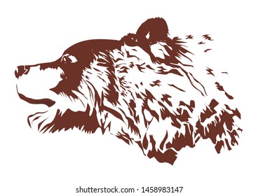  Bear, sign, logo isolated on white,flat design. Adapted for websites and mobile applications.Vector image.