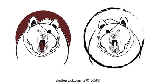 Bear sign. Stamp for logo