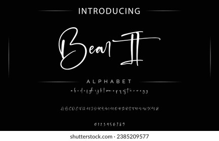 Bear It signature Font Calligraphy Logotype Script Brush Font Type Font lettering handwritten