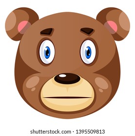 Bear is silent, illustration, vector on white background.