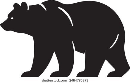 Bear silhouette. Black bear animal logo symbol design. Wild mammal graphic vector illustration